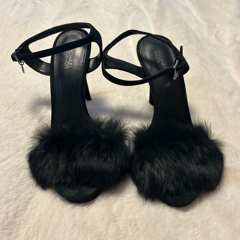 Michael Kors Black Fur Heels